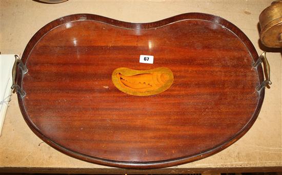 Kidney shaped inlaid tray